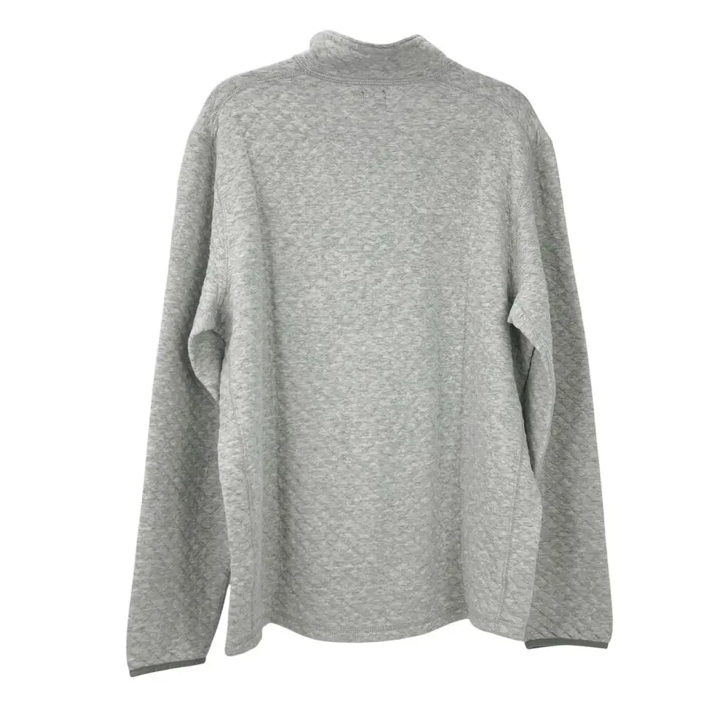 J. Crew Men's Quilted Quarter-Zip Sweatshirt Long Sleeve Heather Slate Sz L NWT